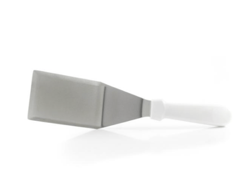Turner, solid, stiff, offset, 6-3/4in.Lstainless steel blade, 5in. long white plastic handle - Image 3